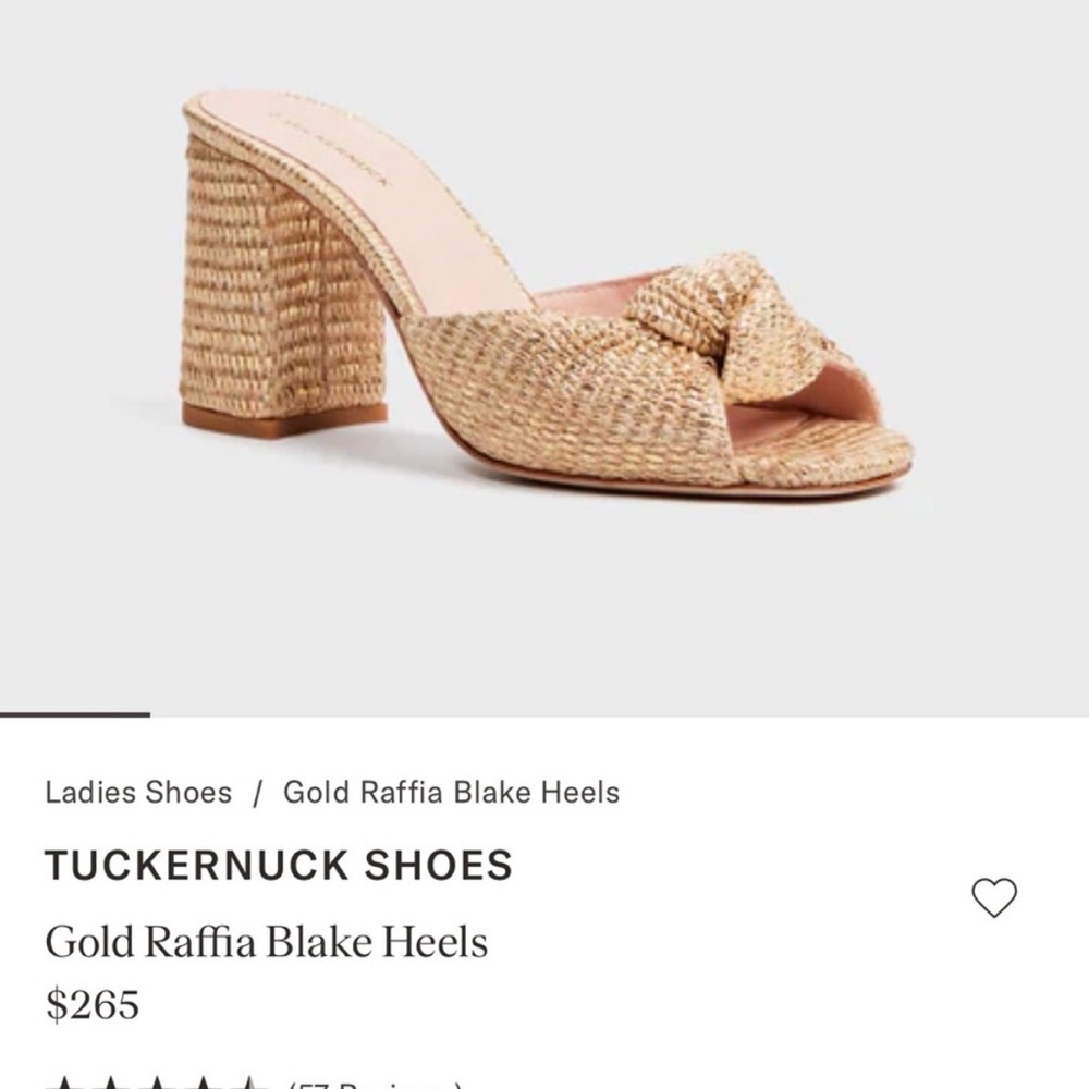 Tuckernuck Gold Raffia Blake Heels